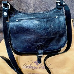 Patricia Nash Black London Saddle Bag